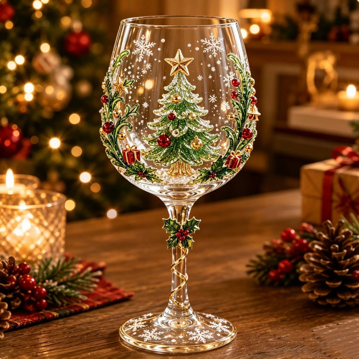 🎄 Christmas Hosting Essential | 6-Piece Festive 3D Wine Glass Gift Set