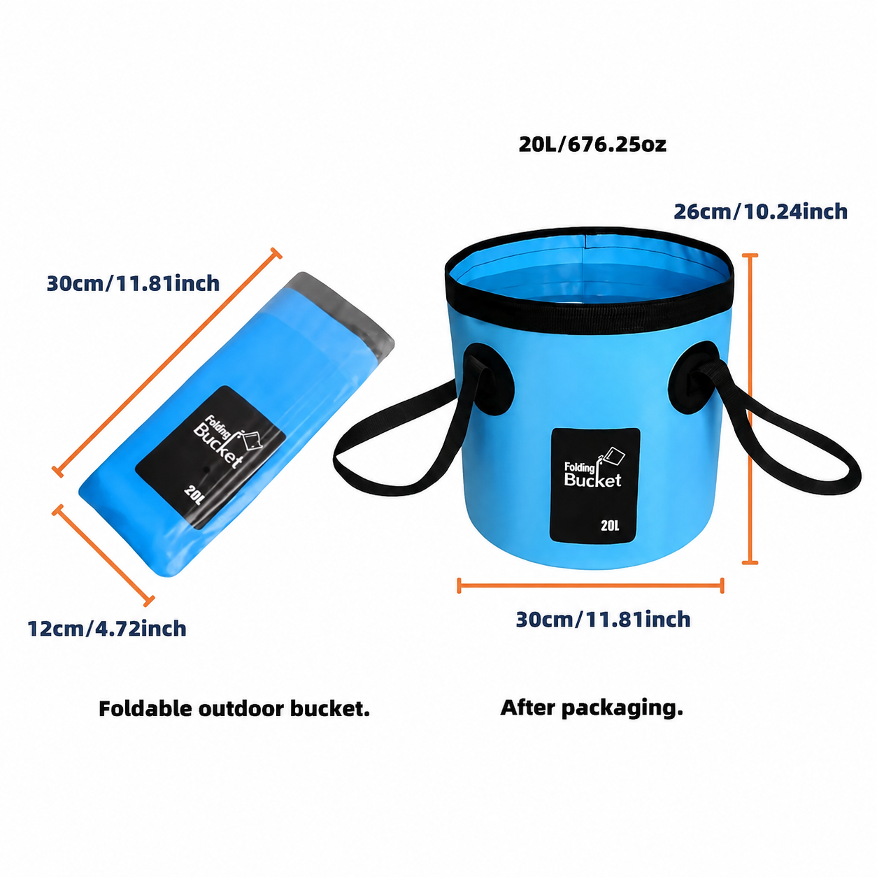 🔥Best Seller⚡🏕️Collapsible Folding Water Bucket 12L/20L, Portable PVC Outdoor Bucket