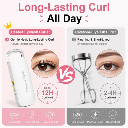 🏆75K+ SOLD!🔥 Heated Eyelash Curler – USB Rechargeable Electric Lash Lift Tool