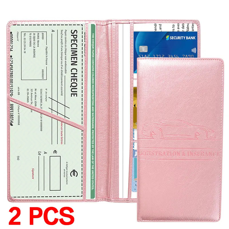 🗃️Car Registration & Insurance Card Holder, Magnetic Closure Vehicle Organizer, Car Essential Document Wallet