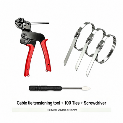 🔧 Stainless Steel Cable Tie Gun 💪 304 Metal Zip Ties Tensioning Tool