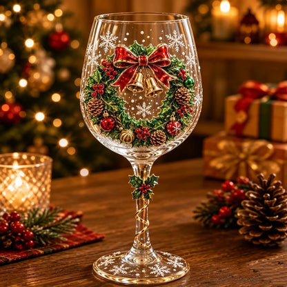 🎄 Christmas Hosting Essential | 6-Piece Festive 3D Wine Glass Gift Set