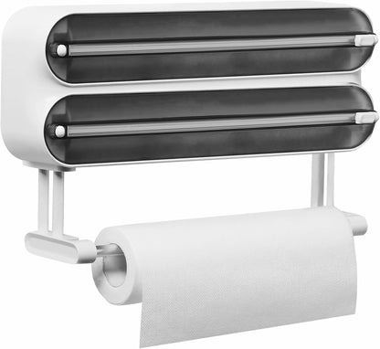 🔥 Limited-Time 49% OFF 🧲 3-in-1 Magnetic Wrap Dispenser ✨ Cut Cling Film & Foil, Keep Paper Towels Within Reach