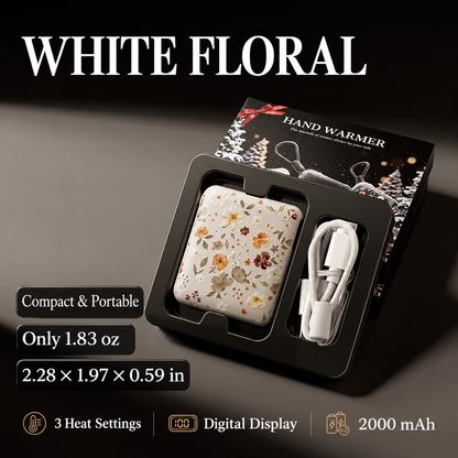 Mini Rechargeable Hand Warmer | Floral & Pocket-Sized Warmth