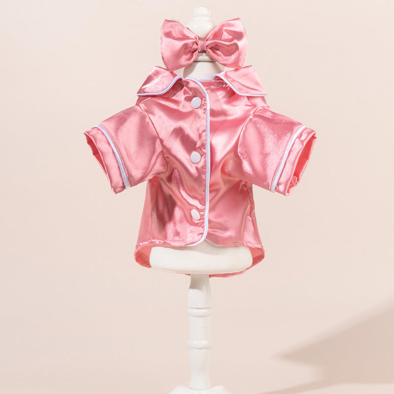 Satin-Look Dog & Cat Pajama Shirt | Cute Pet Outfit