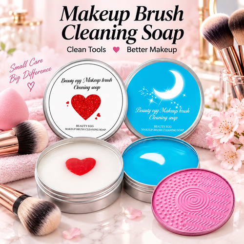 🔥 Limited-Time 49% OFF 🫧 Makeup Brush Cleaning Soap with Silicone Scrub Pad | 100g ✨