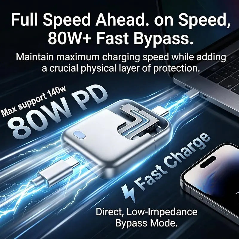 ⚡Smart Auto Stop Charging Protector🔋 - AI Auto Disconnect 140W Fast Charger-Protect Your Cell Phone and Home from Accidental Fires