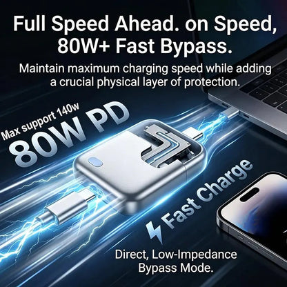⚡Smart Auto Stop Charging Protector🔋 - AI Auto Disconnect 140W Fast Charger-Protect Your Cell Phone and Home from Accidental Fires