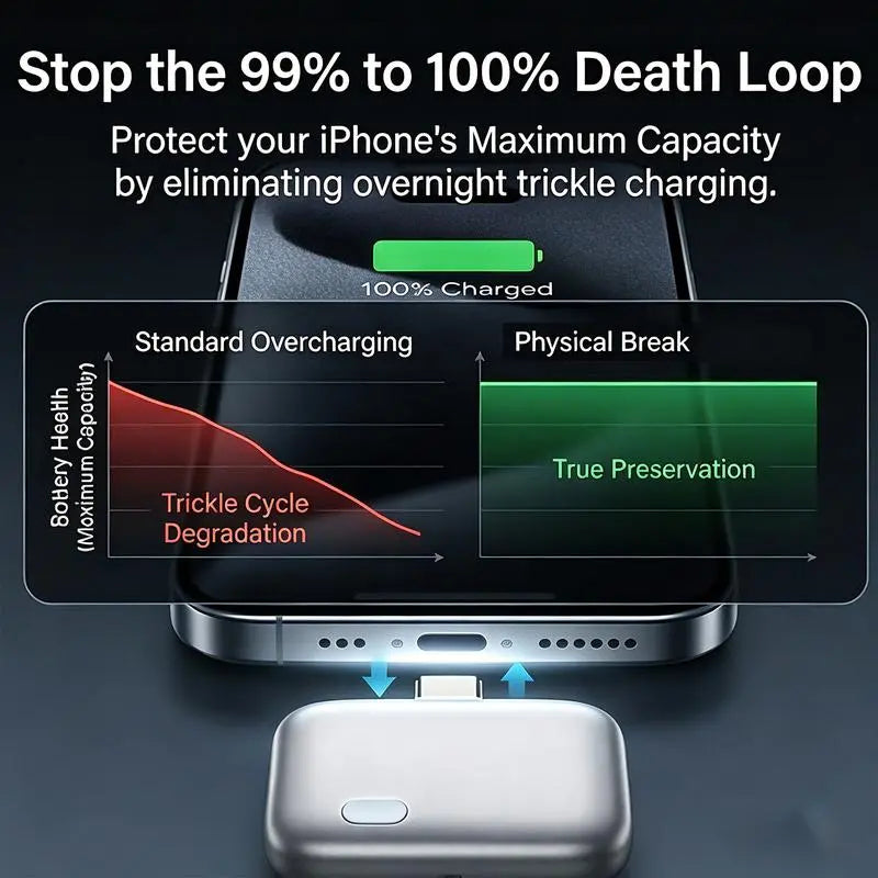 ⚡Smart Auto Stop Charging Protector🔋 - AI Auto Disconnect 140W Fast Charger-Protect Your Cell Phone and Home from Accidental Fires