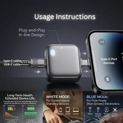 ⚡Smart Auto Stop Charging Protector🔋 - AI Auto Disconnect 140W Fast Charger-Protect Your Cell Phone and Home from Accidental Fires