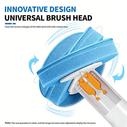 Disposable Toilet Brush Kit - 8/32 Refill Heads & Holder, Rotating No-Touch Deep Cleaner