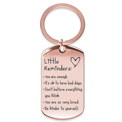 💖 Little Reminders Keychain ✨ Stainless Steel Encouragement Gift