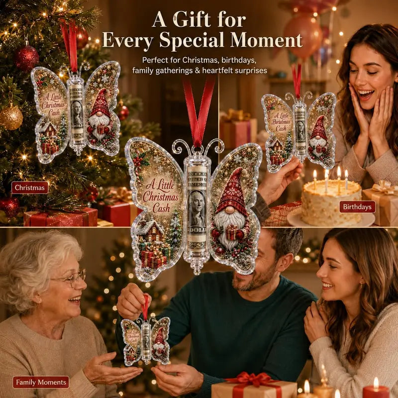 🎄 Christmas Butterfly Cash Gift Ornament ——🎁Make Cash Gifting Feel Special.