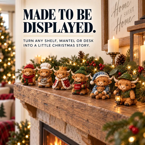 ⏳ Last Day 49% OFF –🐮24-Day Highland Cow Advent Calendar, Christmas Countdown Gift Box with Collectible