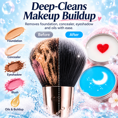🔥 Limited-Time 49% OFF 🫧 Makeup Brush Cleaning Soap with Silicone Scrub Pad | 100g ✨