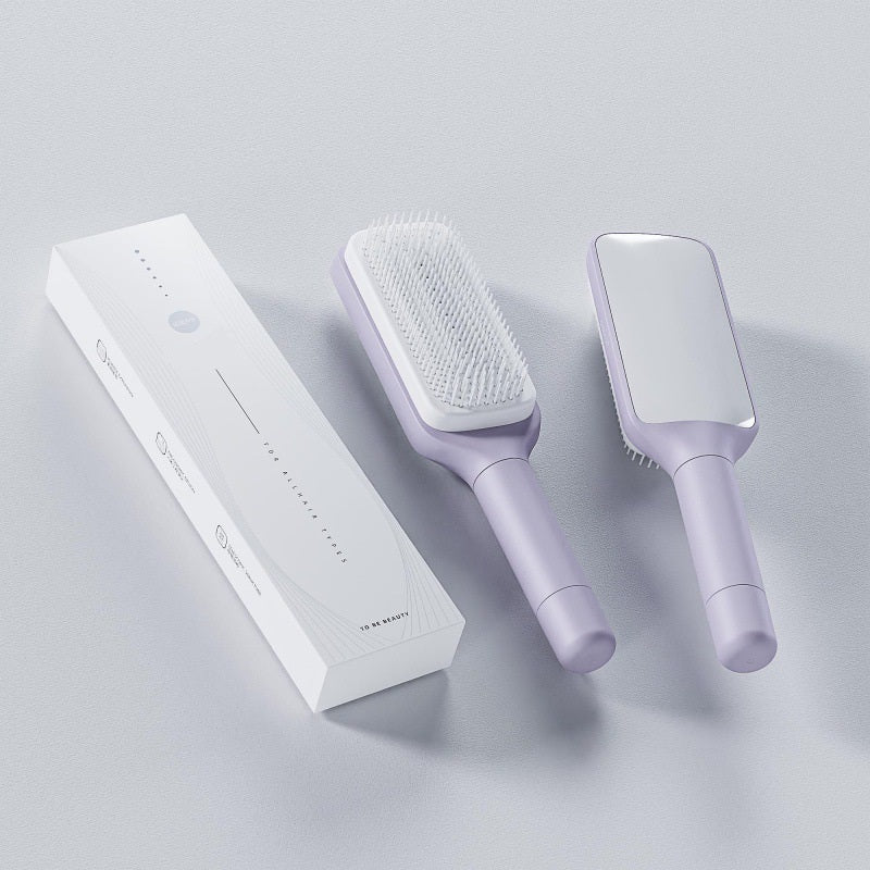 Automatic Self-Cleaning Rotating Hair Brush with Easy Hair Removal for Tangle-Free Styling