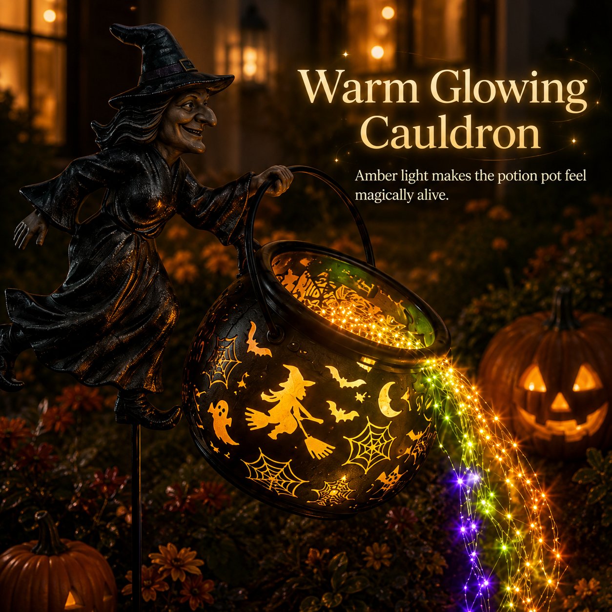 🔥Last Day 49% OFF🎃Halloween Witch Cauldron Garden Light
