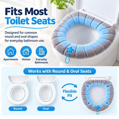 🚽❄️ Thick Plush Toilet Seat Cushion | Soft, Warm & Washable