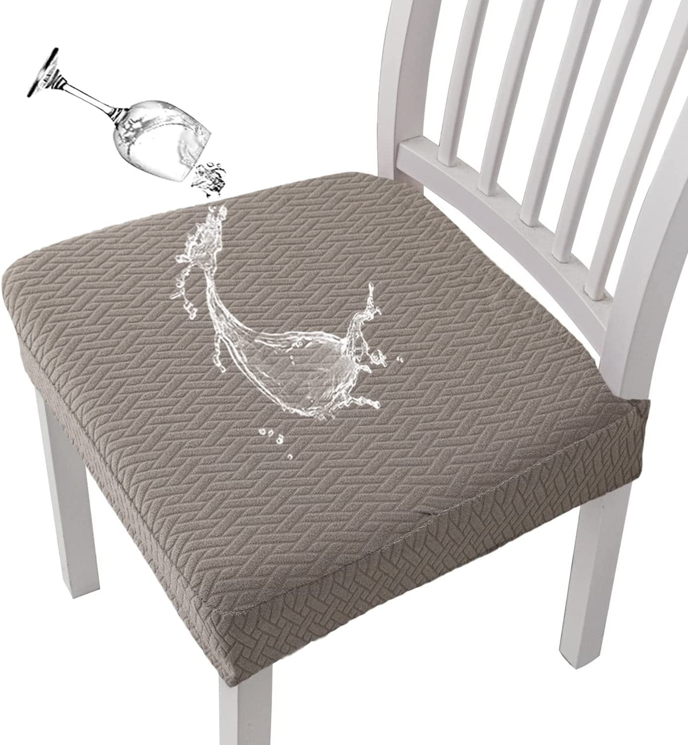Jacquard Chair Cover – Stretch Fabric, Waterproof & Reusable