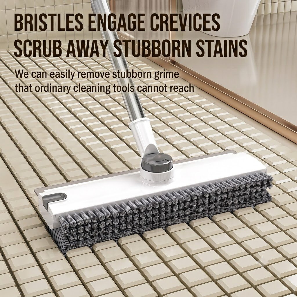 🏡3-in-1 Adjustable Floor Scrub Brush – 360° Rotating Cleaning Tool🧹