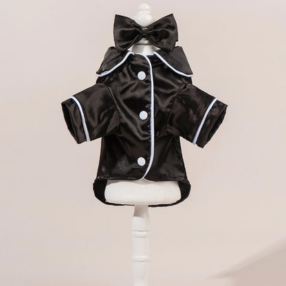 Satin-Look Dog & Cat Pajama Shirt | Cute Pet Outfit
