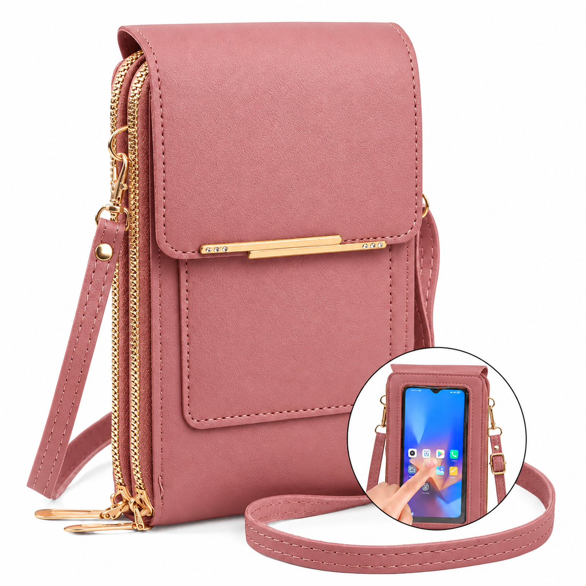 👜 Women's Touch Screen Crossbody Phone Bag · No Need to Take Out Phone 📱 — Best Gift for Her 💕