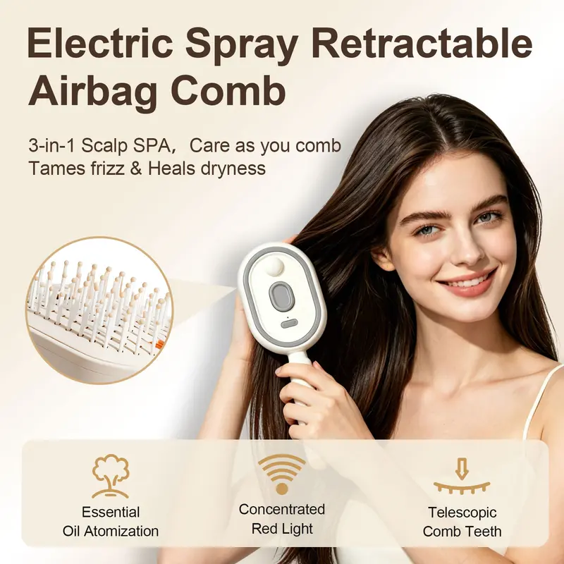 🌸LAST DAY 49% OFF✨Electric Spray Air Cushion Massage Comb