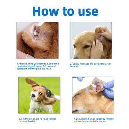 Gentle Pet Ear Wash for Dogs & Cats | Wax, Dirt & Odor Care