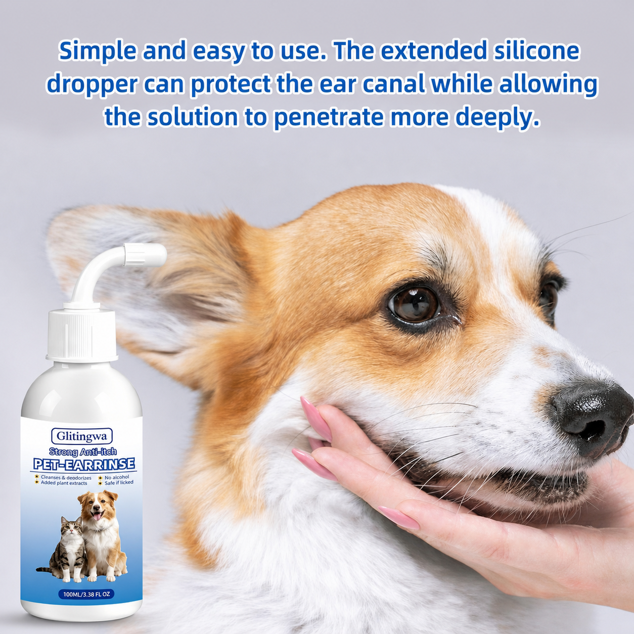 Gentle Pet Ear Wash for Dogs & Cats | Wax, Dirt & Odor Care