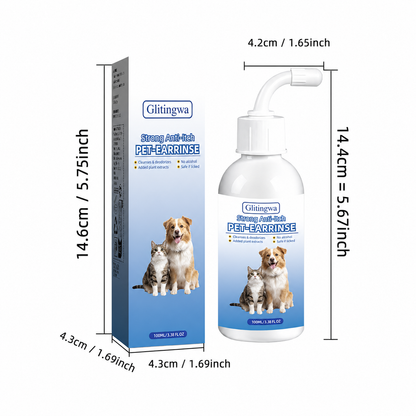 Gentle Pet Ear Wash for Dogs & Cats | Wax, Dirt & Odor Care