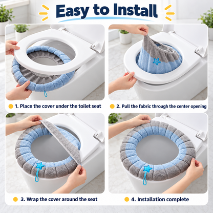 🚽❄️ Thick Plush Toilet Seat Cushion | Soft, Warm & Washable