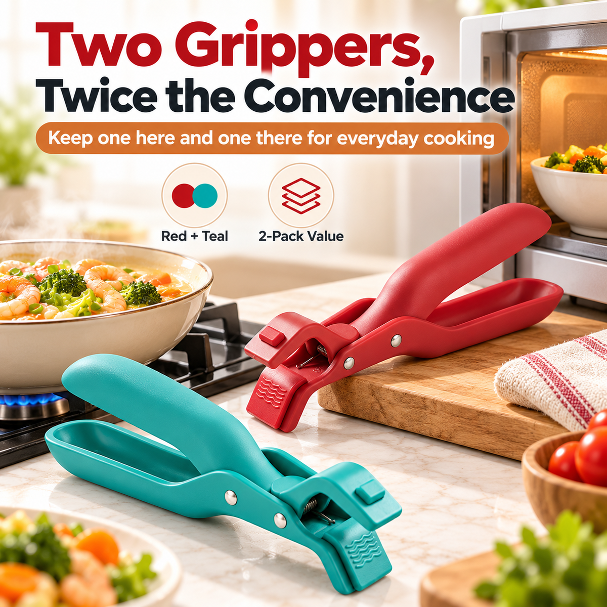 🔥BUY 1 GET 1 FREE - Hot Bowl & Plate Grippers | Kitchen Safety Clips
