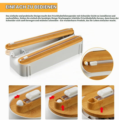 🔥 Limited-Time 49% OFF 🧲 3-in-1 Magnetic Wrap Dispenser ✨ Cut Cling Film & Foil, Keep Paper Towels Within Reach