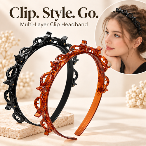 💕49% OFF🔥 Multi-Layer Clip Headband for Women | Y2K Resin Hair Band ✨