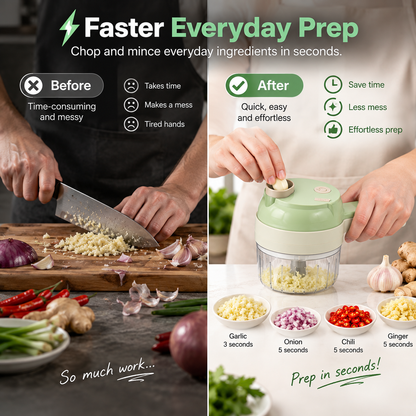 🔥 Limited-Time 49% OFF |⚡ Cordless 4-in-1 Mini Food Processor & Vegetable Slicer 🥒🔪