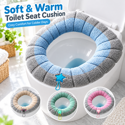 🚽❄️ Thick Plush Toilet Seat Cushion | Soft, Warm & Washable