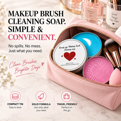 🔥 Limited-Time 49% OFF 🫧 Makeup Brush Cleaning Soap with Silicone Scrub Pad | 100g ✨