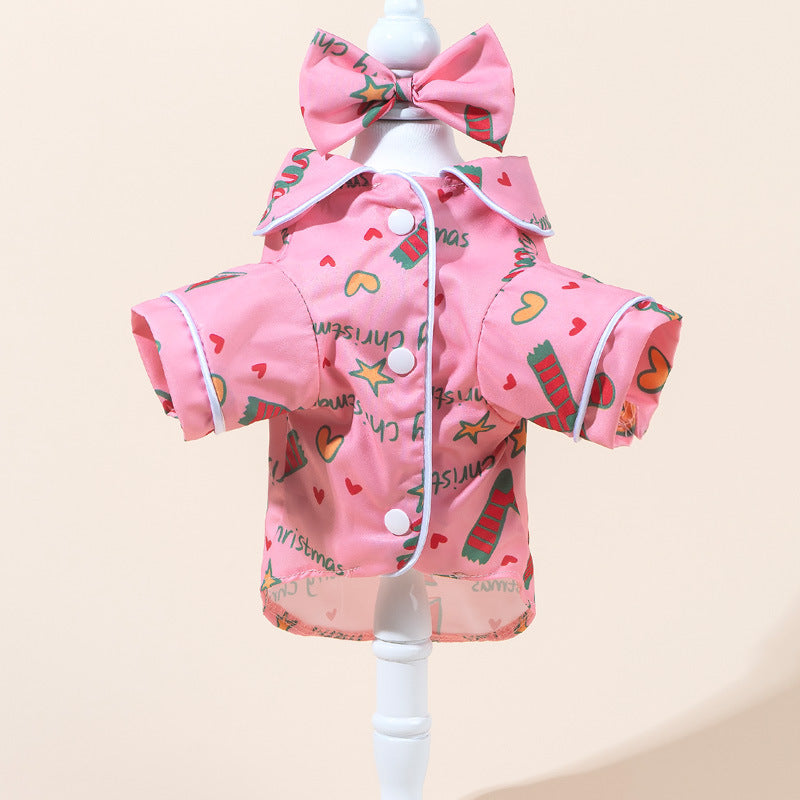 Satin-Look Dog & Cat Pajama Shirt | Cute Pet Outfit