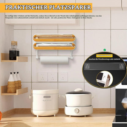 🔥 Limited-Time 49% OFF 🧲 3-in-1 Magnetic Wrap Dispenser ✨ Cut Cling Film & Foil, Keep Paper Towels Within Reach