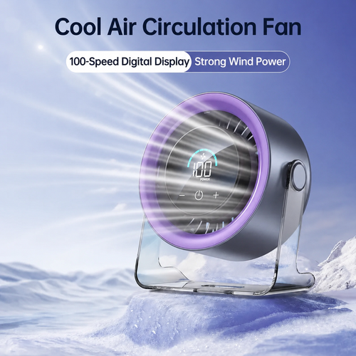 🌀💪Turbo Table Fan - 100-Speed Quiet Cooling