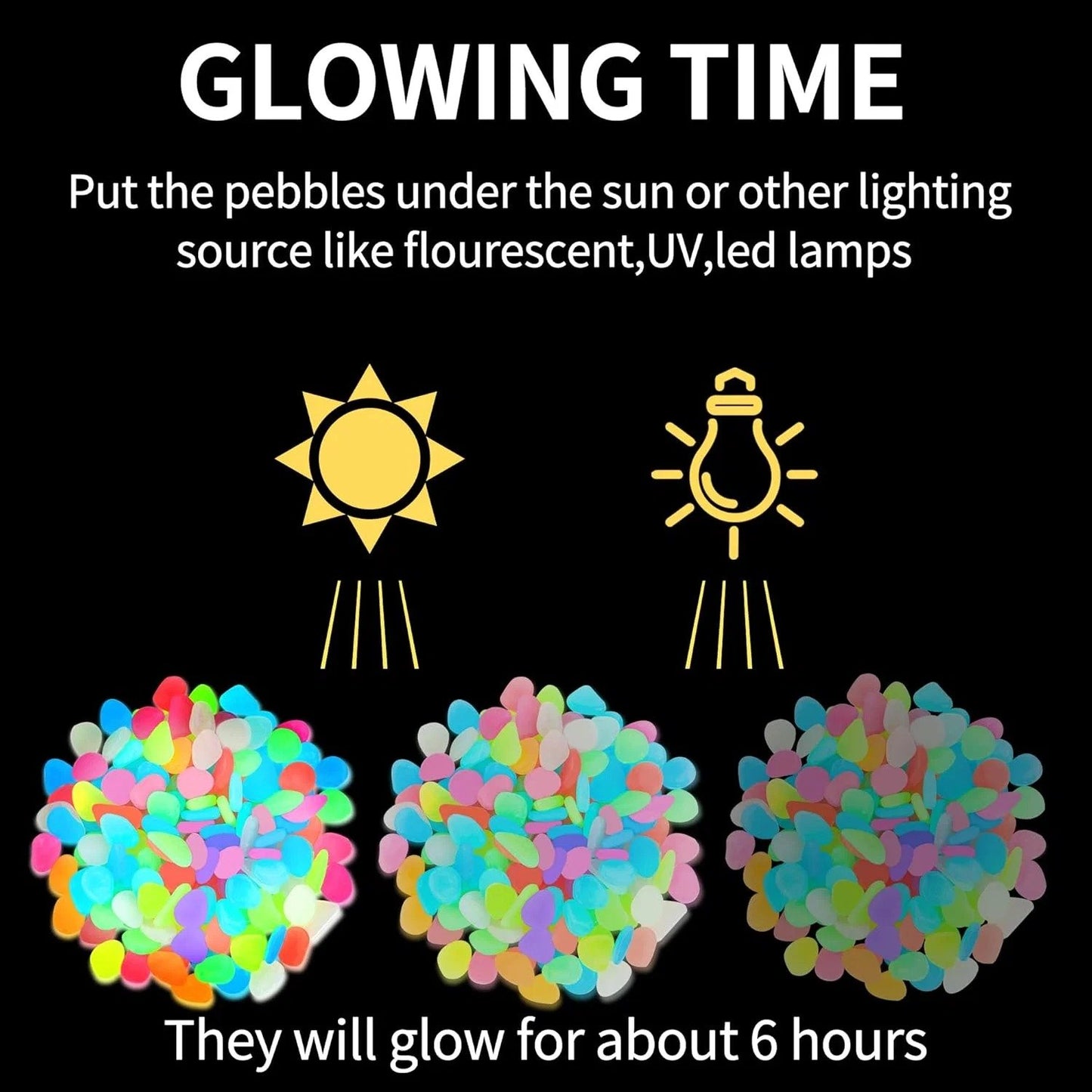 💥Hot SALE 48%OFF💥🌈Colorful Glow-in-the-Dark Garden Stones