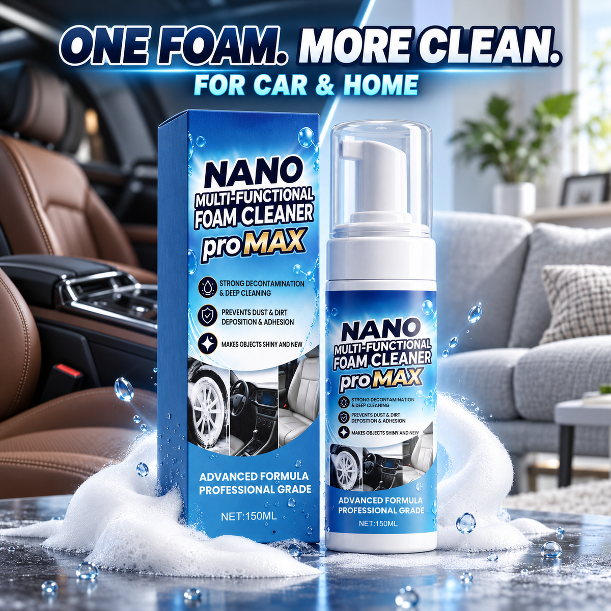 🔥 Limited-Time 49% OFF ✨Nano Pro MAX Multi-Functional Foam Cleaner for Car & Home Interiors