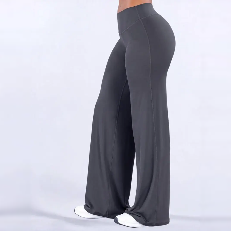 Leopard Print High Waist Wide Leg Pants · Stretchy Casual Trousers