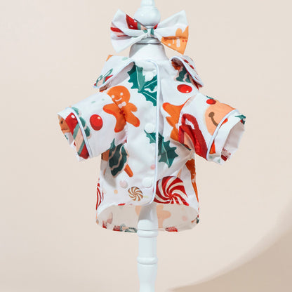 Satin-Look Dog & Cat Pajama Shirt | Cute Pet Outfit