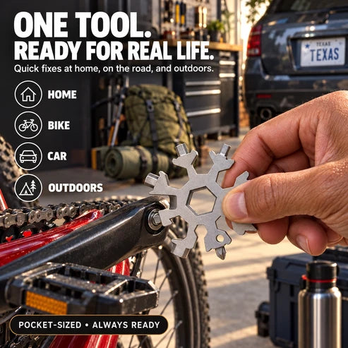 🔥LAST DAY 49% OFF❄️ 18-in-1 Snowflake Multi-Tool 🔧 Stainless Steel EDC Keychain Tool