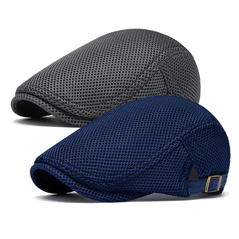 🔥Men's Breathable Mesh Flat Cap – Adjustable Newsboy Ivy Beret Summer Hat