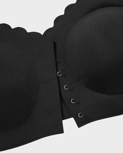 Strapless Front Closure Leopard Print Bra