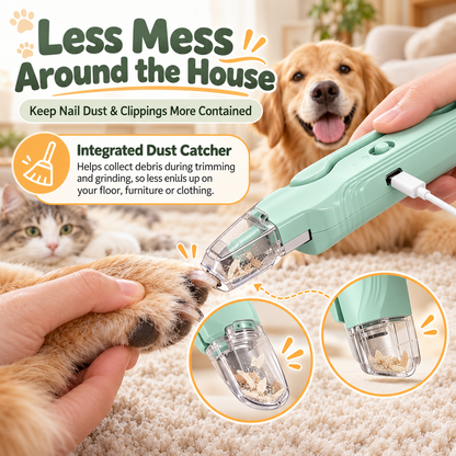 💥 LIMITED TIME 49% OFF 🐾 2-in-1 Pet Nail Clipper & Grinder ✨ LED Light, Low-Noise & Rechargeable