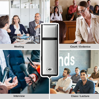 USB Flash Drive 32GB Voice Recorder 2-in-1 – Voice Activated, Smart Noise Reduction, Auto File Save
