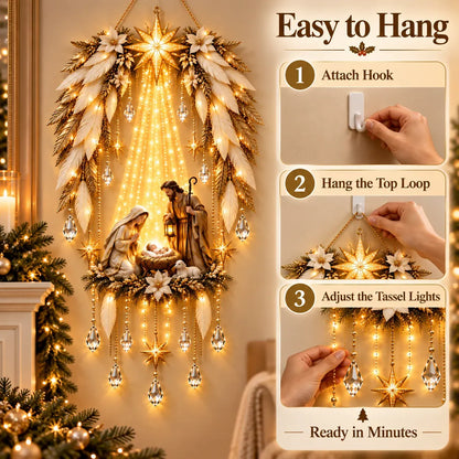 ✨👼 3D Heavenly Angel Wings Nativity Light✨ – Lighted Christmas Wall Decor  ✈️